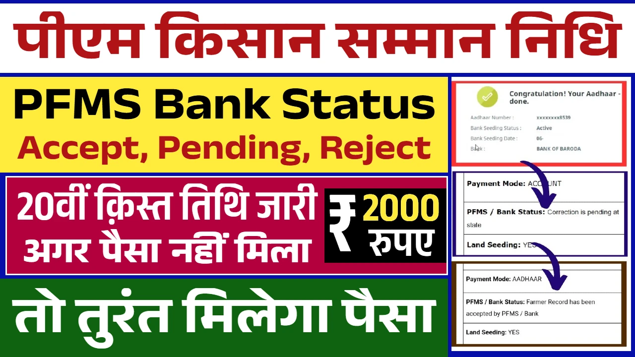 PM Kisan PFMS Bank Status